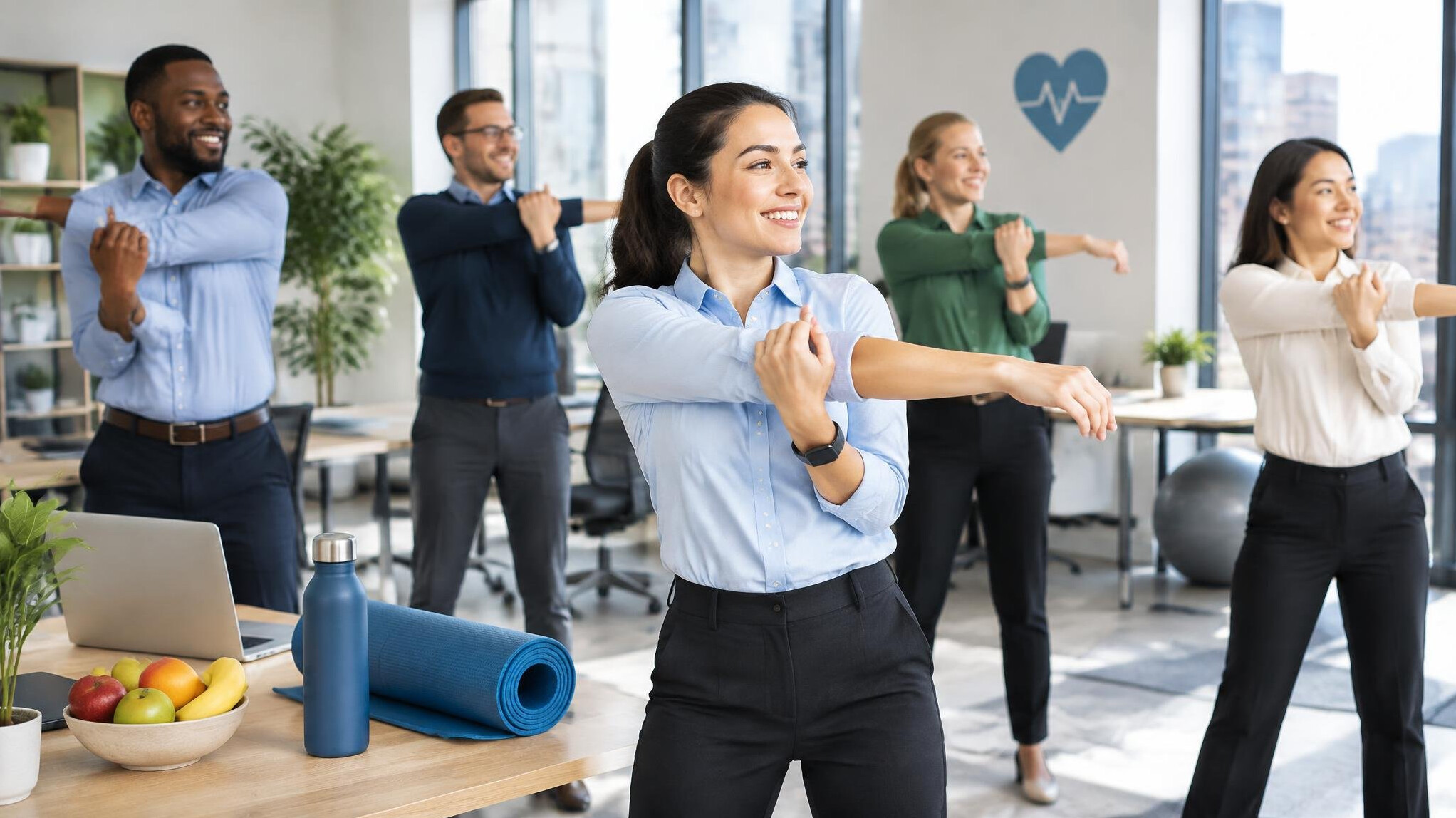 healthy corporate team
