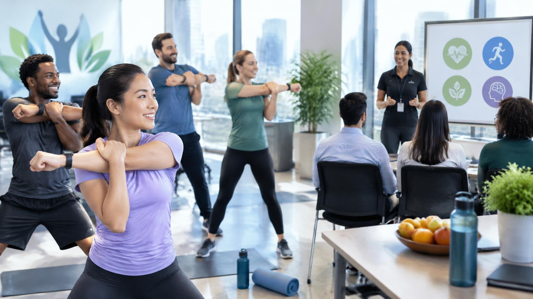 healthy office workers